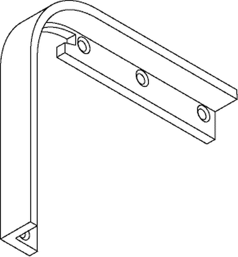 Strichzeichnung/Illustration OL-Eckumlenkung, OL 320, biegsam, Stahl verzinkt