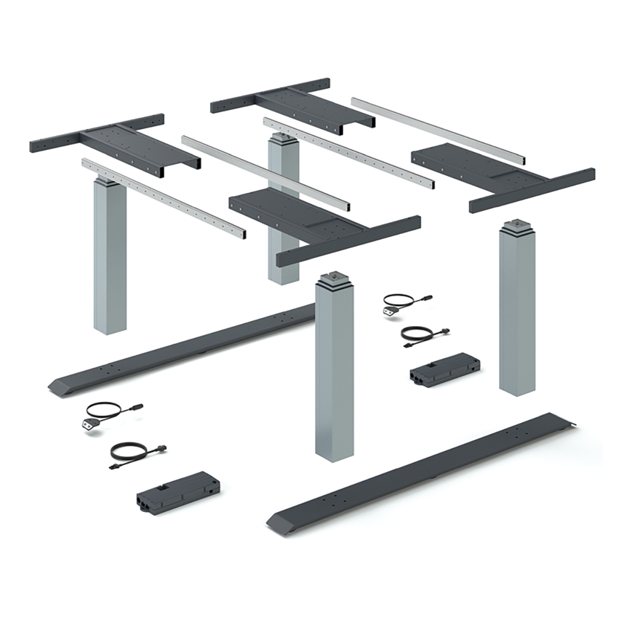 HETTICH LegaDrive Systems Tischgestell-Set Bench, silber, graphitgrau