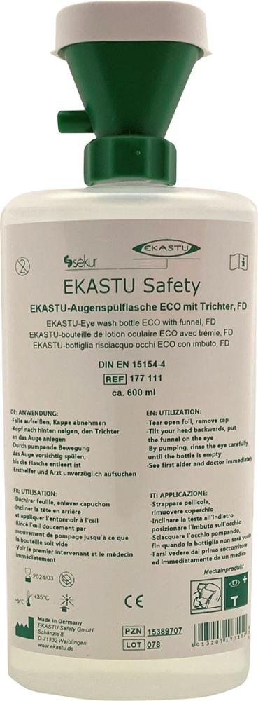 Ekastu Safety Augenspülflasche ECO mit Trichter, ca. 600ml