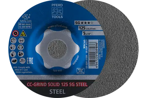 Pferd CC-GRIND SOLID Schleifscheibe 180x22,23 mm COARSE SG STEEL