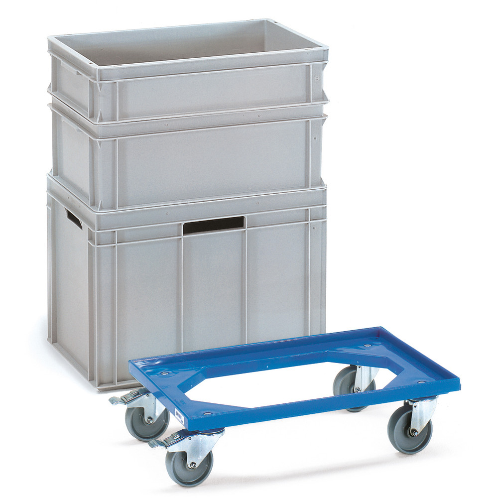 Fetra Eurokastenroller 13590 offener Rahmen 250 kg ABS-Kunststoff blau