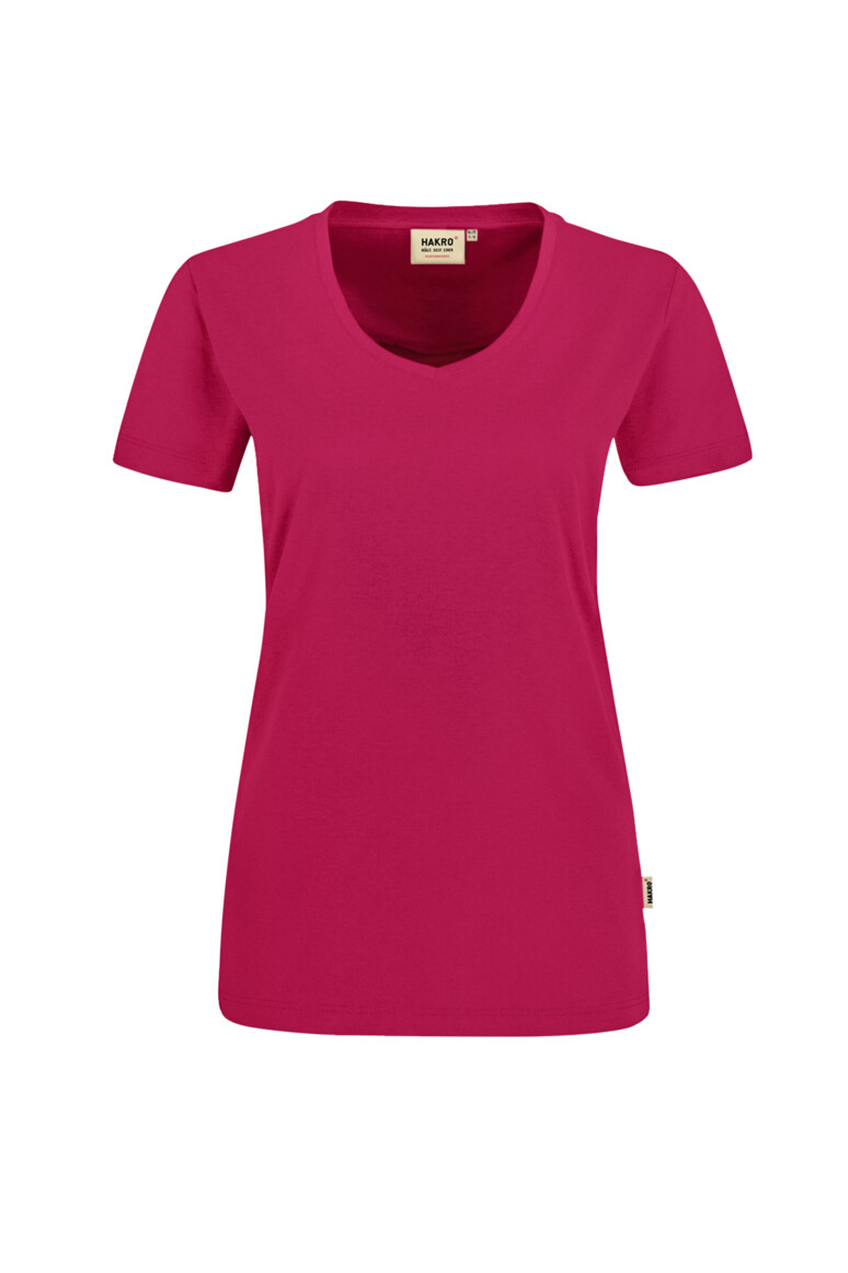 HAKRO Damen V-Shirt MIKRALINAR® magenta S