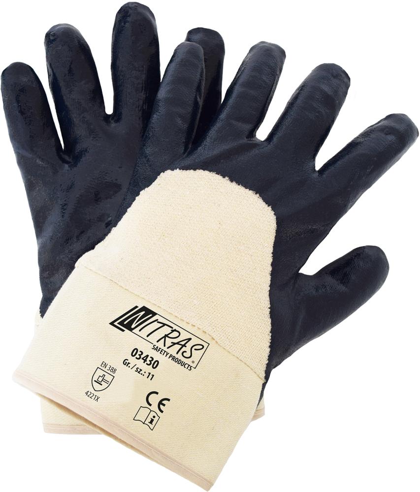 Nitras Nitrilhandschuh 03430, teilbeschichtet