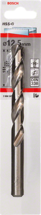 Bosch HSS-G 12,5 mm Metallbohrer DIN 338., Metallbohrer, HSS-G, 12,5 mm, Spiralnut, Bosch