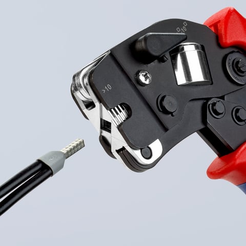 Knipex 97 53 09 Selbsteinstellende Crimpzange für Aderendhülsen mit Fronteinführung 0,08-16 mm²