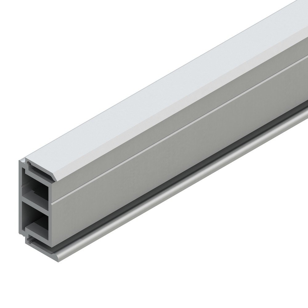 OT-Distanzprofil,a.Fixm., seitlich gebohrt, Aluminium, edelstahloptik eloxiert