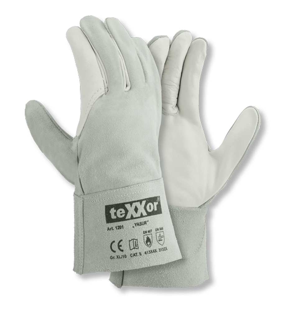 teXXor® Rindvoll-/Spaltleder Handschuhe YASUR 10