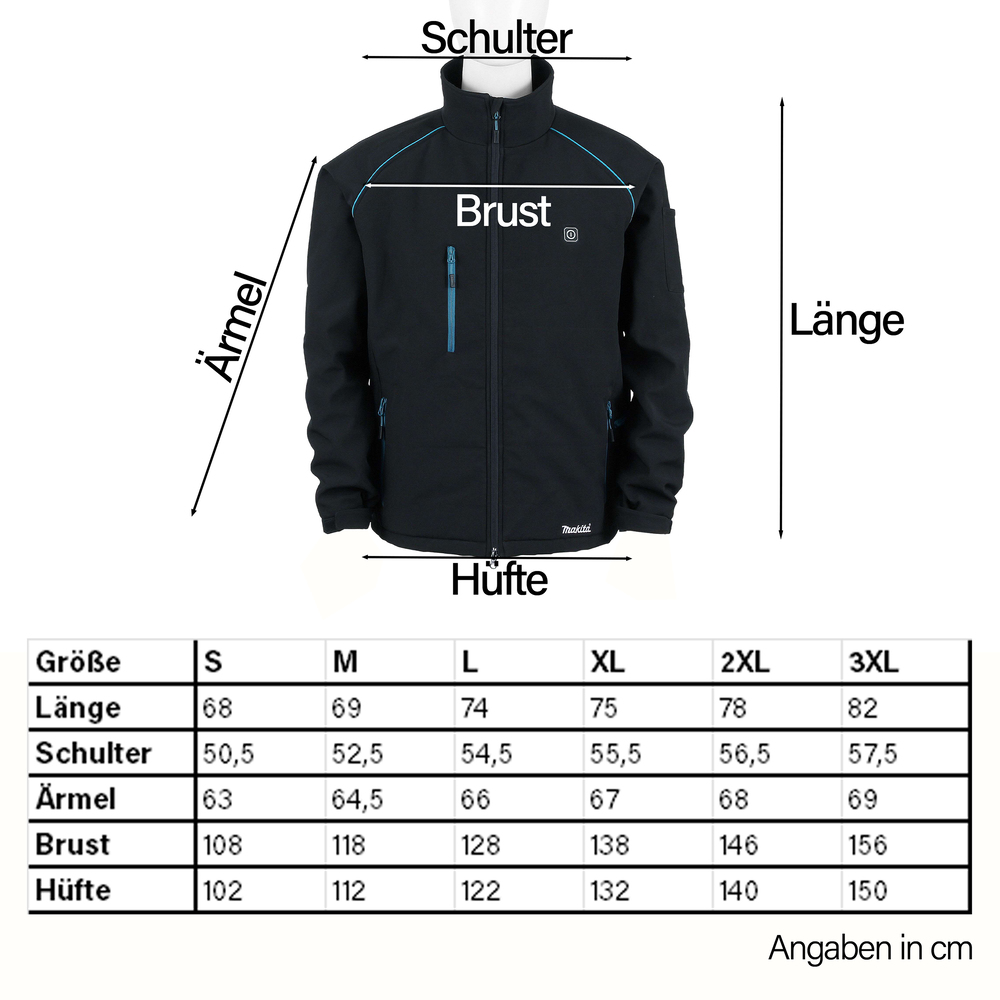 Makita Akku-Thermojacke DCJ205ZL 18V LXT Größe L