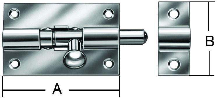 VORMANN Grendelriegel,mit Schlaufe,Knopfgriff,gerade,55x35, silber