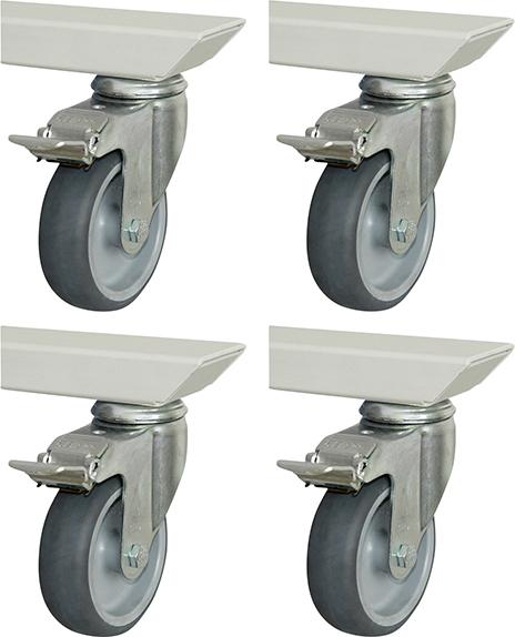 RAU Rollensatz Arbeitstische Serie adlatus 150 4 Lenkrollen mit Feststeller