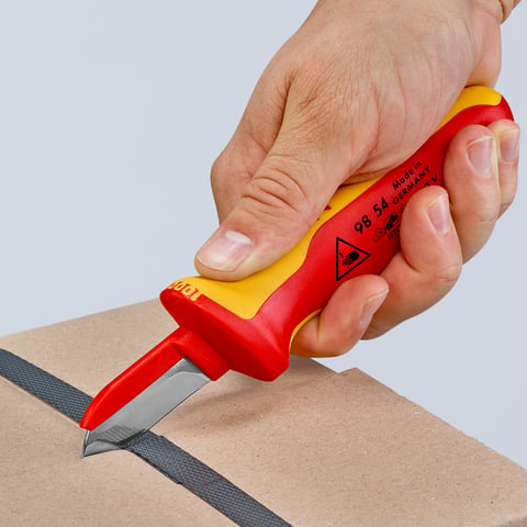 Knipex Kabelmesser 98 54 VDE-geprüft isolierender Mehrkomponenten-Griff Klingenlänge 50 mm