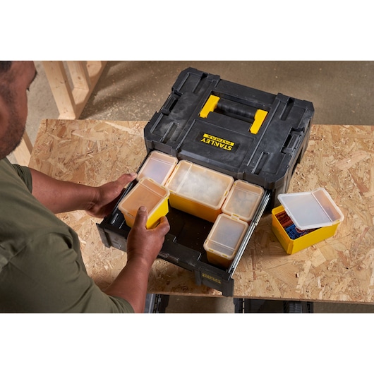 Stanley FATMAX PRO-STACK III Systembox mit Schublade und 6 Fächern