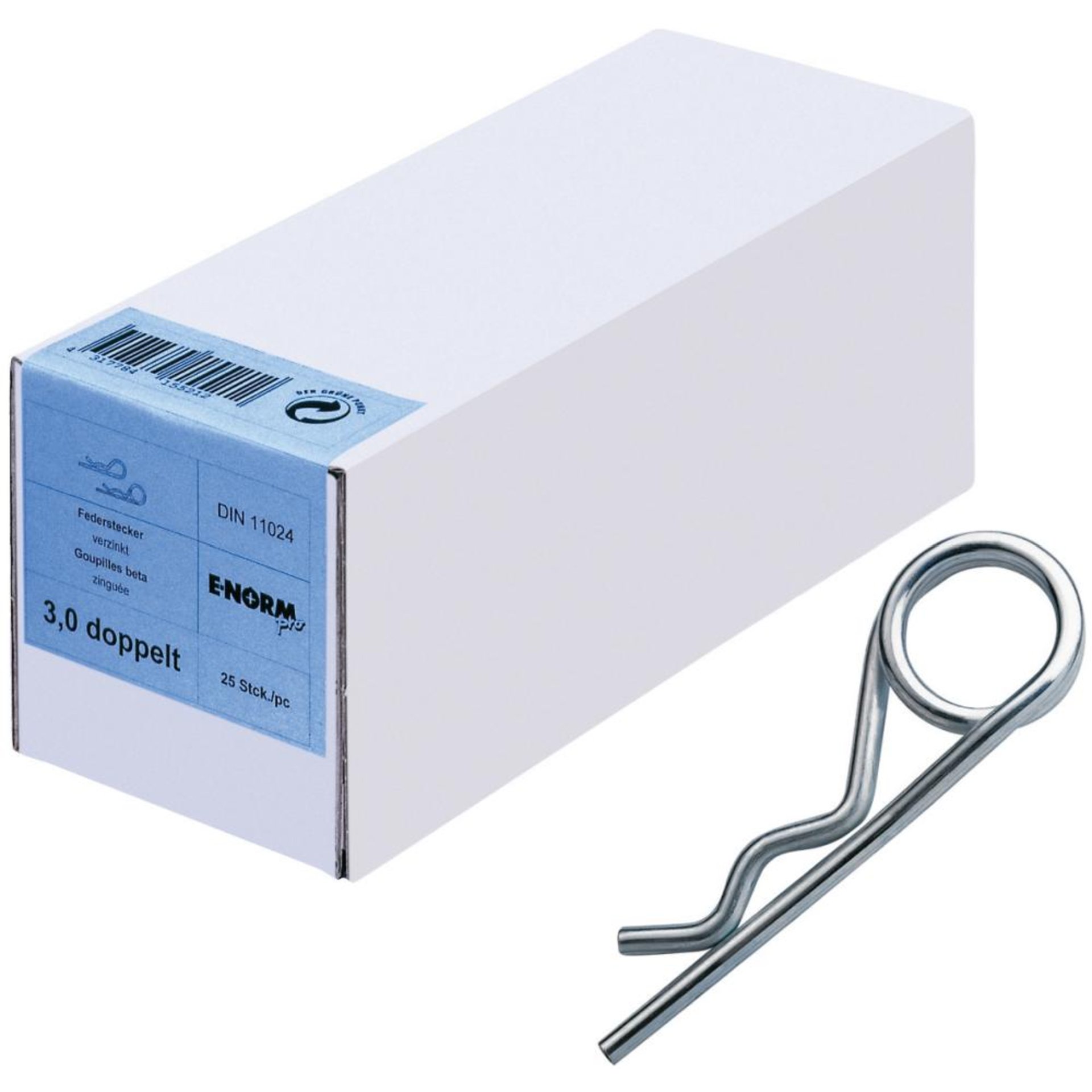 Federstecker  DIN 11024  4,0 zn doppelt E-NORMpro