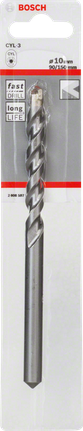 Bosch CYL-3 concrete drill bit 10 mm for long life., Steinbohrer, Spiralbohrer, 10 mm, Zylinderschaft, Bosch