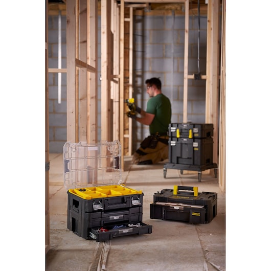 Stanley FATMAX PRO-STACK III Systembox mit Schublade und 6 Fächern