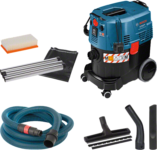 Bosch GAS 35 M AFC Nass- und Trockensauger mit Zubehör., Industriesauger, Nass-Trockensauger, Zubehörset, blau-schwarz, Saugschlauch