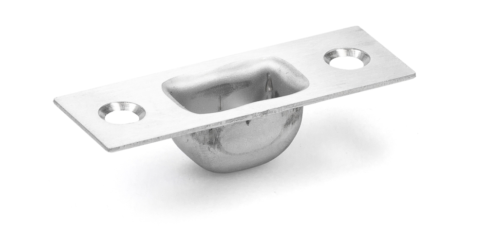 GEZE Flachschließblech Glass Fitting, für Rundbolzen, Edelstahl