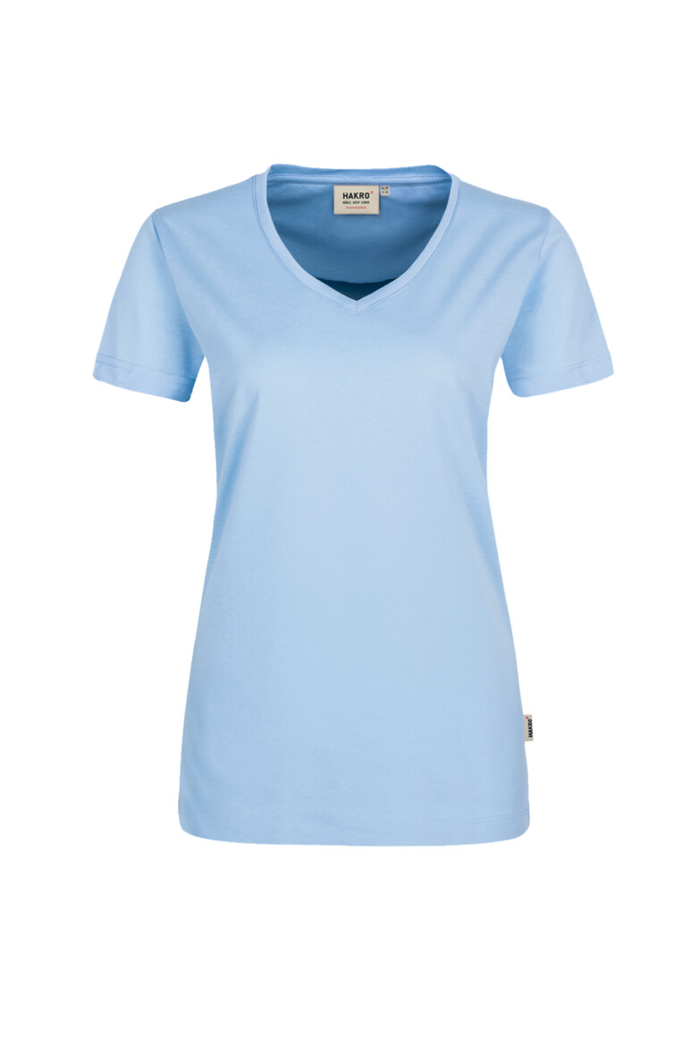HAKRO Damen V-Shirt MIKRALINAR® eisblau S