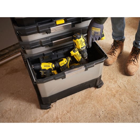 Stanley FatMax Rollende Werkstatt 1-95-622 Metall-Kunststoff mit 2 Schubladen und Staufach