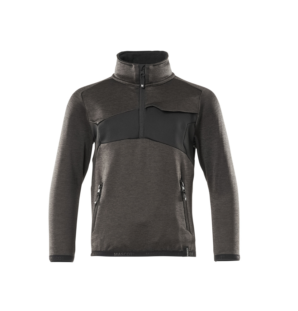 Produktfoto Mascot Fleecepullover für Kinder, kurzer Zipper Pullover für Kinder Größe 152, dunkelanthrazit/schwarz