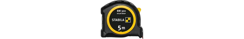 Stabila Taschenbandmaß BM 300, 10 m, Maßband mit doppelseitiger metrischer