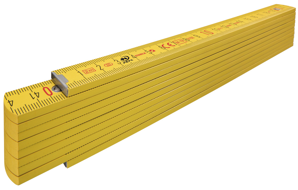 Stabila Holz-Gliedermaßstab Serie 400 Type 417 2m weiß/gelb cm/mm