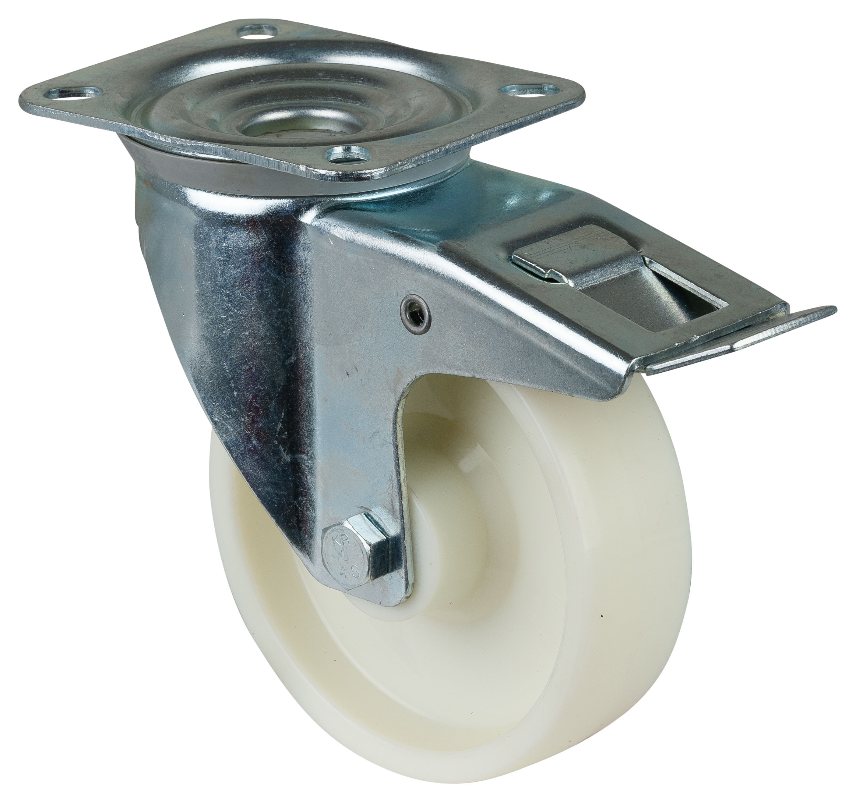 BS Rollen Lenkrolle L420.B10.150 Stahlblech verzinkt Kunststoffrad Ø150mm 300kg mit Feststeller