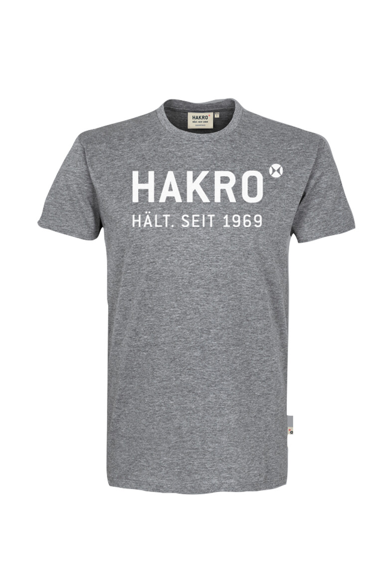 HAKRO T-Shirt Logo grau meliert 2XL