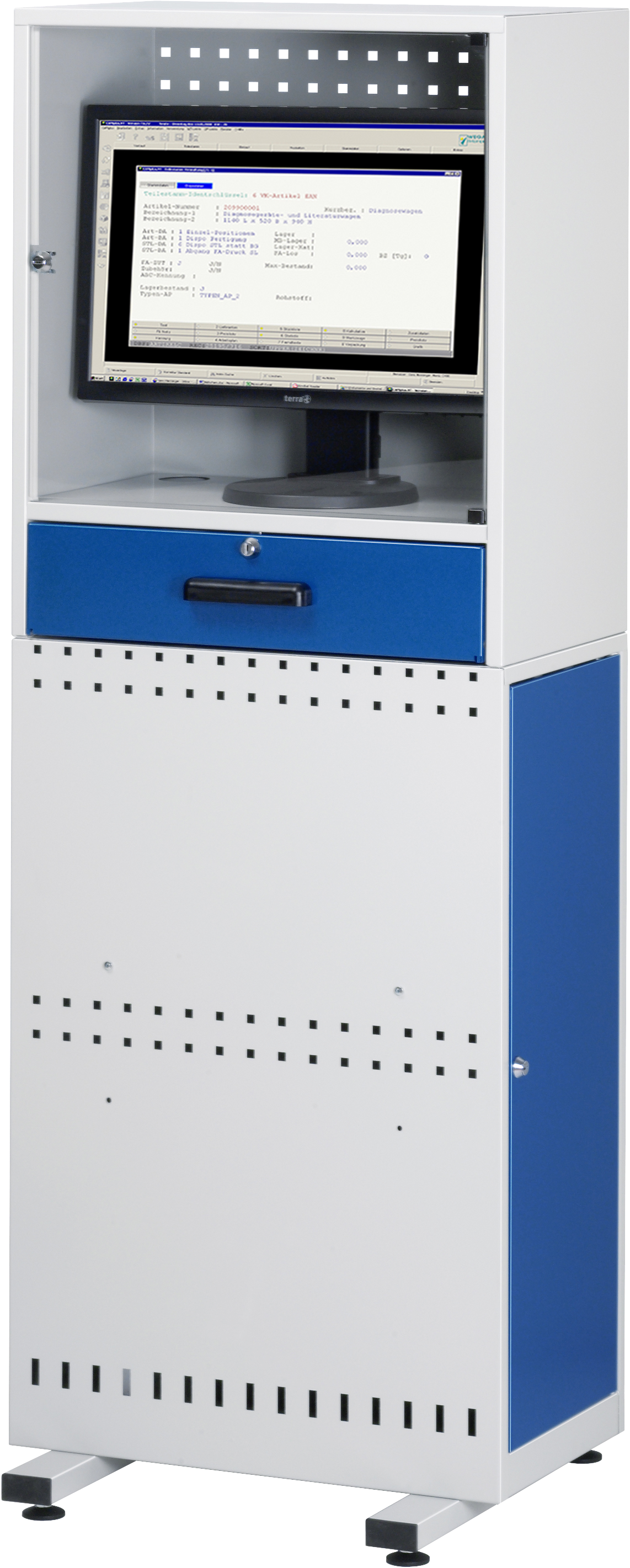 Rau Computerschrank Modell 1 SlimLine stationär 600x350x1650mm