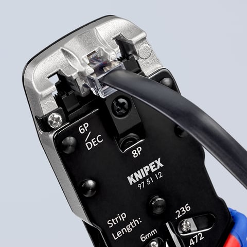 Knipex Crimpzange für Westernstecker 97 51 12 RJ10 RJ11/12 RJ45 200mm