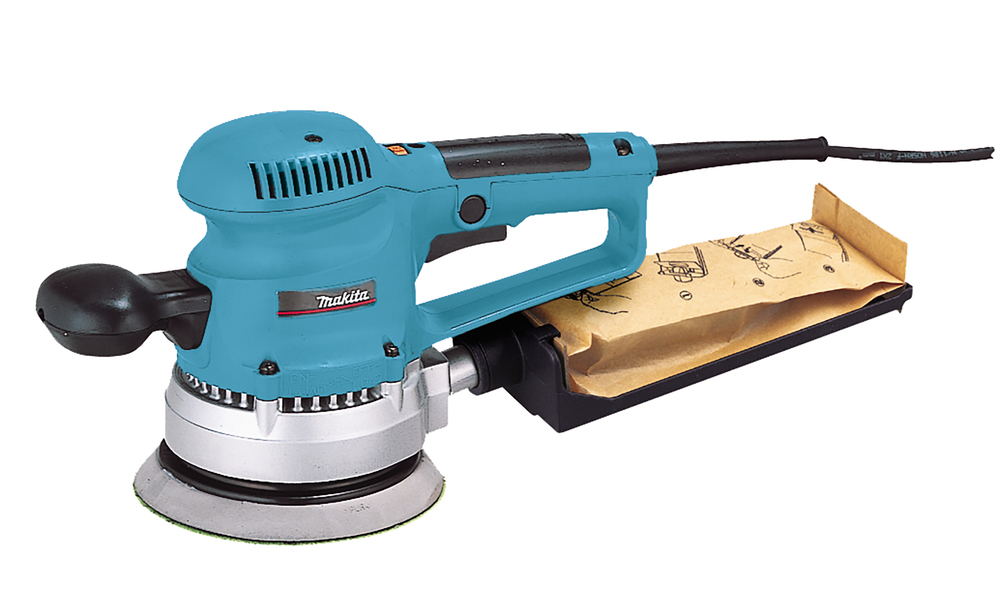 Makita Exzenterschleifer BO6030JX 310W 150mm mit Klett und Staubabsaugung im MAKPAC