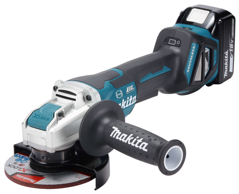 Makita Akku-Winkelschleifer DGA519RTJ 18V 125mm X-LOCK bürstenloser Motor