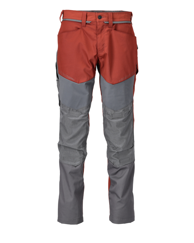 Mascot Hose mit Knietaschen Hose Größe 82C56, herbstrot/anthrazitgrau