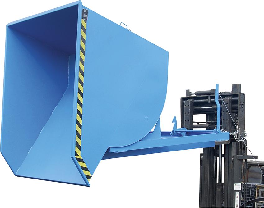 Bauer Südlohn Kippbehälter BKM 1500 l B1560xT1760xH1270 mm RAL5012 Tragkraft 3000kg mit Abrollsystem