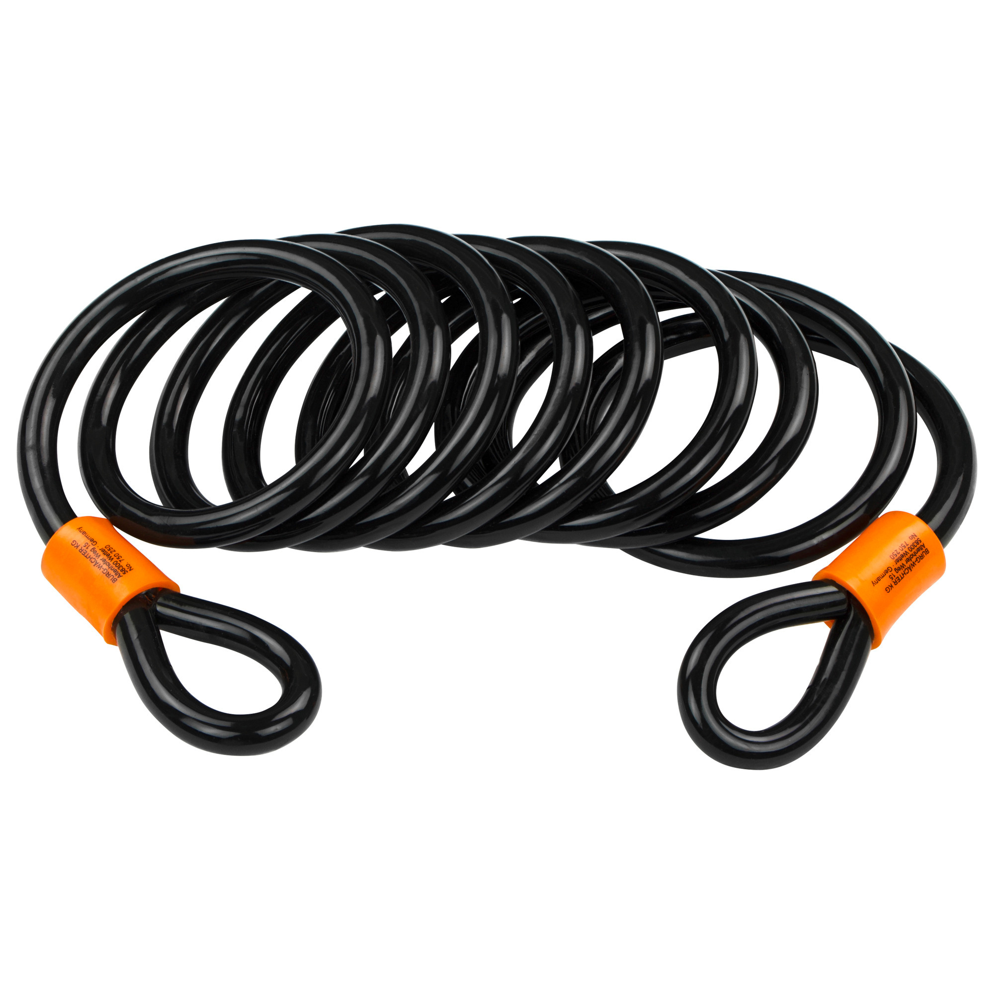 Burg-W Spiralseil / Sicherheitskabel 750 Ø 10 mm mit Ösen 2,5 mtr. lang