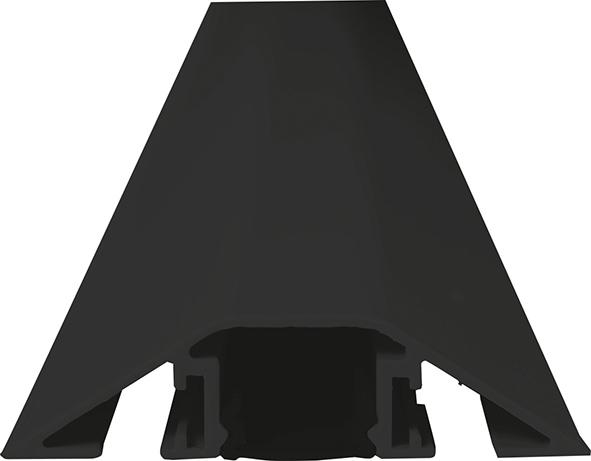 Kabelbrücke Aluminium 3 Stk. A.B400xT80xH20 mm 1 Kammer H16xB18 mm schwarz