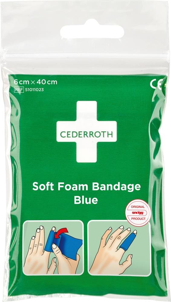 CEDERROTH Schaumbandage blau 6cm x 40cm, 1 Beutel