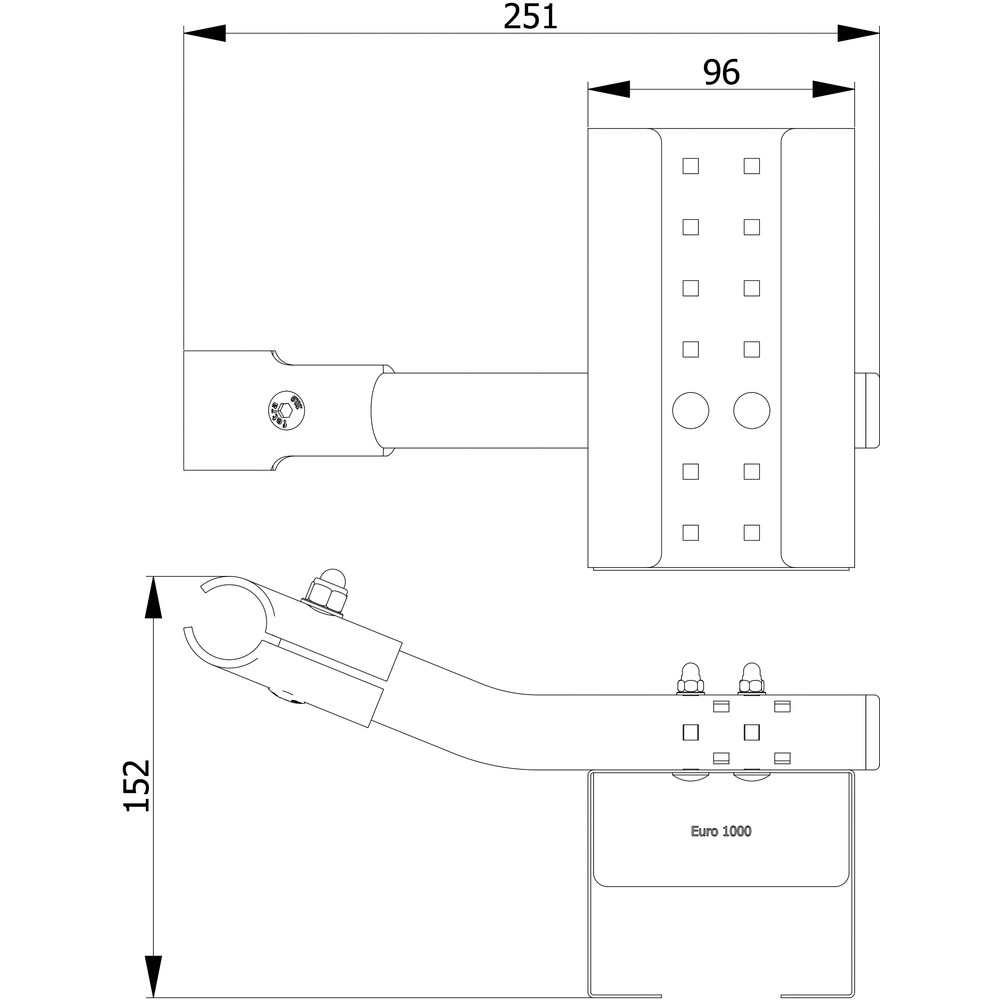 Fetra Flaschenhalterung 1393-B1000 für Bode-Flaschen 1000ml Stahlblech blau