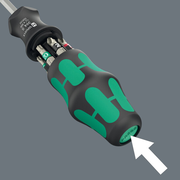 Bitholding handle with bit magazine, Gerät, Schraubenzieher, Werkzeug