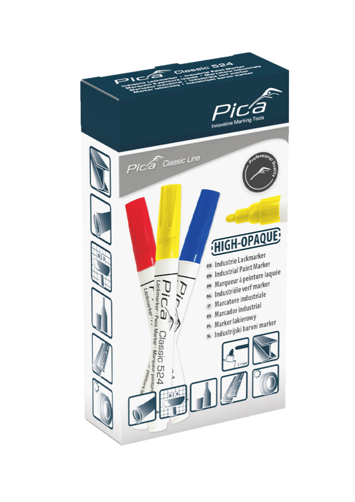 Pica Classic 524 Industrie Lackmarker Schwarz 2-4mm Rundspitze