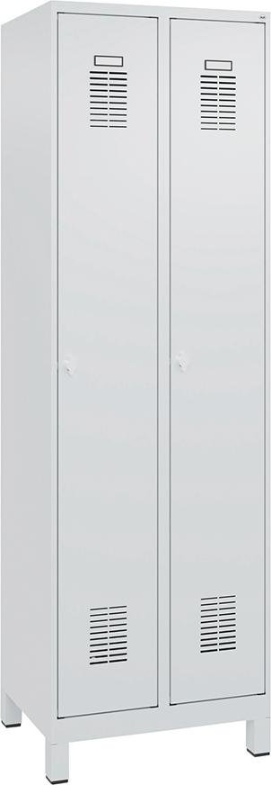 FORUM Garderobenschrank FORUM 2 Abteile RAL 7035/7035 Füße 7035 mit Füßen Selbstmontage