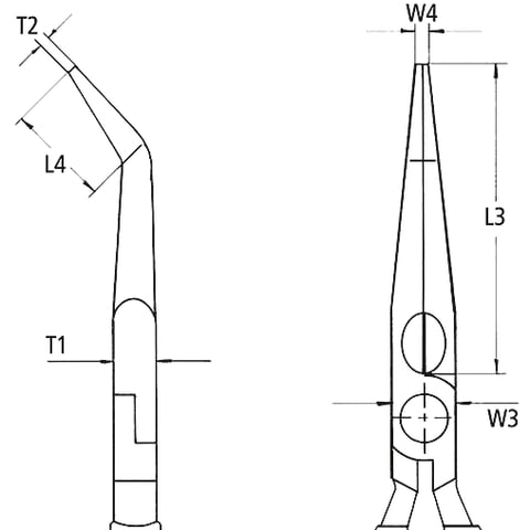 Knipex Greifzange (Nadelzange) 31 21 160 mit Kunststoff überzogen