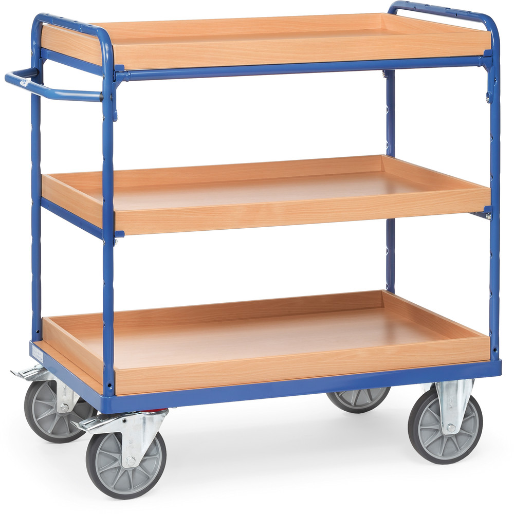 Fetra Etagenwagen 8122 600 kg 3 Etagen Stahlrohr TPE-Bereifung