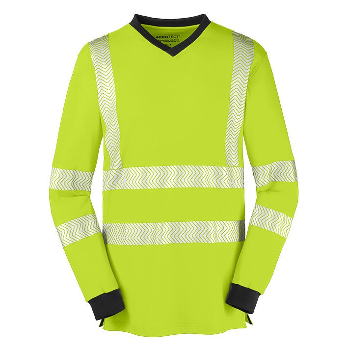 4PROTECT® Warnschutz-Langarm-UV-Shirt JACKSONVILLE 3XL, leuchtgelb/grau