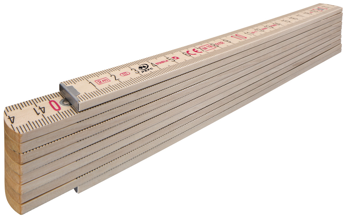 Stabila Holz-Gliedermaßstab Serie 400 Type 417 2m weiß/gelb cm/mm