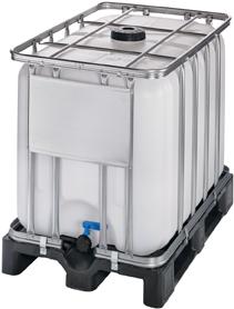 Palettencontainer IBC auf Kunststoffpalette
