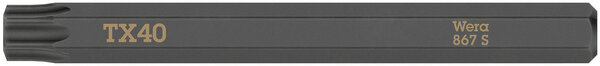 867 S TORX® bits for impact screwdrivers, TX 40 x 70 mm