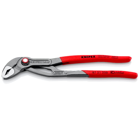 Knipex Cobra® QuickSet Hightech-Wasserpumpenzange mit rutschhemmendem Kunststoff überzogen 250 mm, 87 21 250