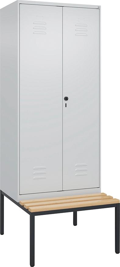 CP Garderobenschrank B800xT815xH2120 Korpus RAL 7035 LichtgrauTüren RAL 7035 Lichtgrau