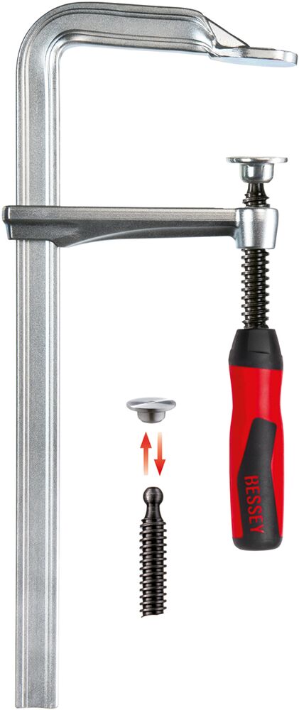 Bessey Ganzstahl-Schraubzwinge GZ25 250/120 mm mit Holzgriff